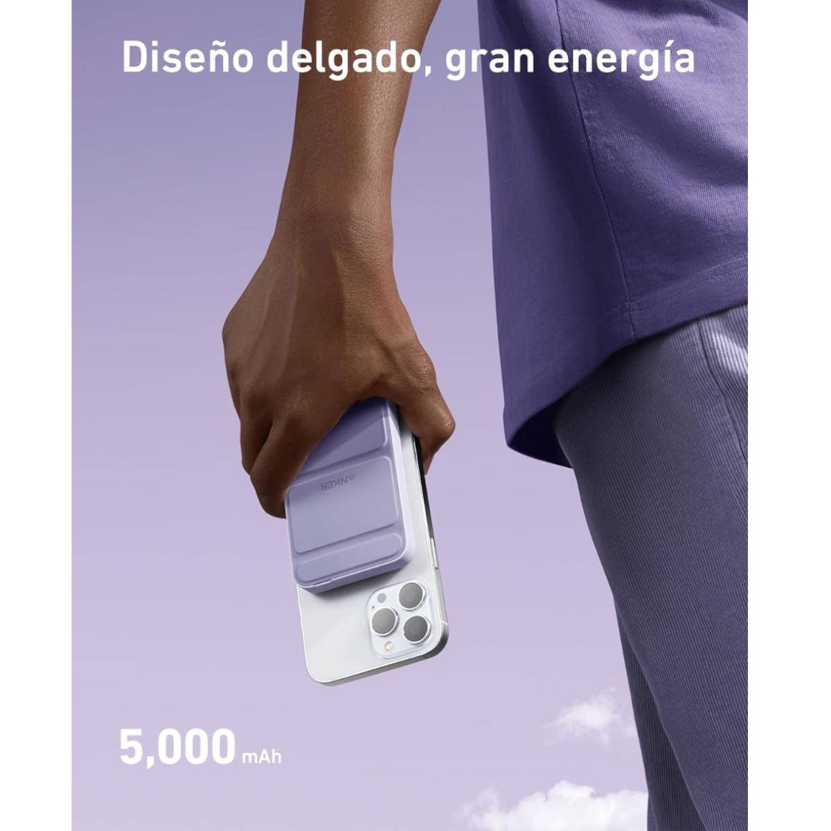 Foto 6 pulgar | Cargador Batería Portátil Anker 622 5000mah Magnético Violeta