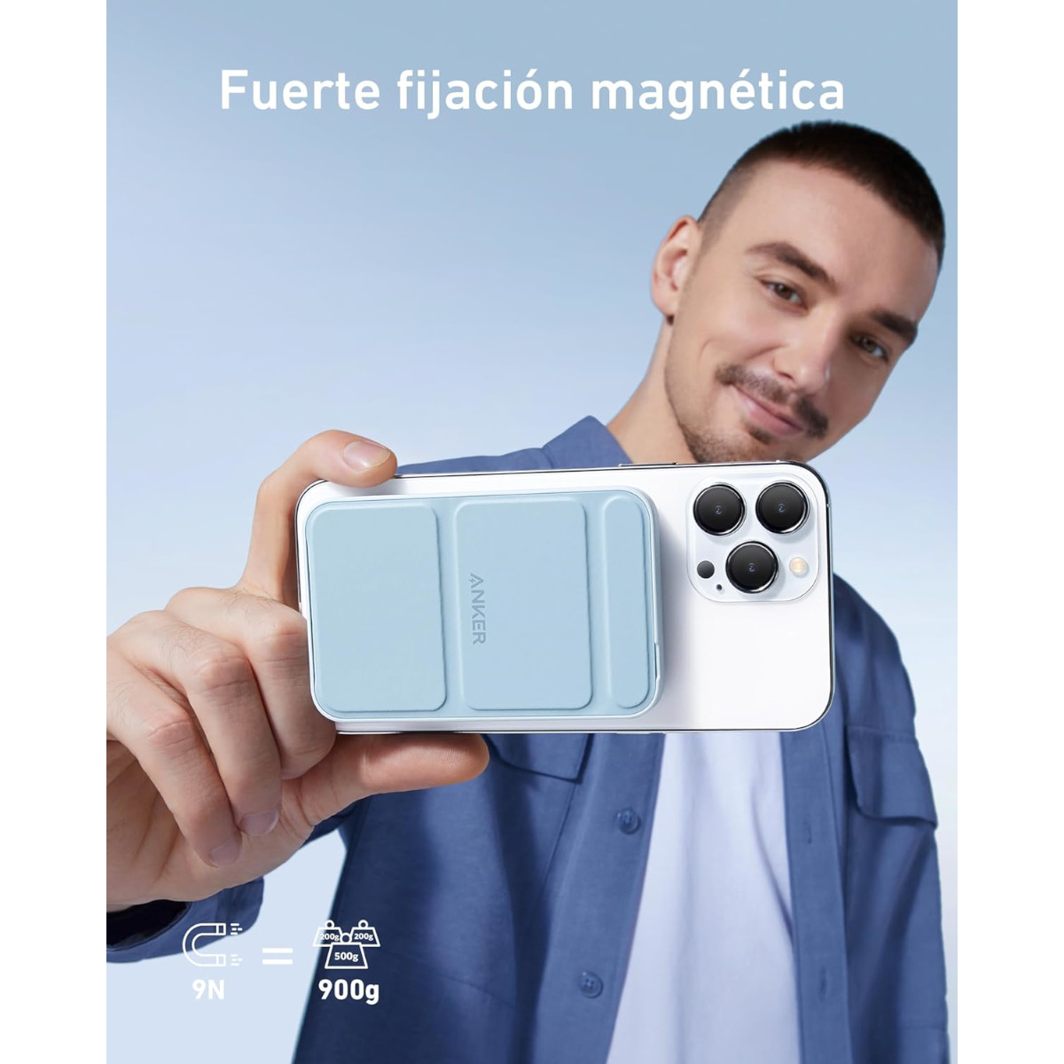 Foto 4 pulgar | Cargador Batería Portátil Anker 622 5000mah Magnético Azul