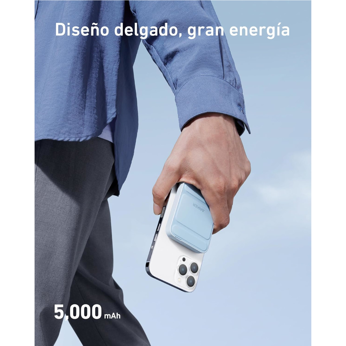 Foto 6 pulgar | Cargador Batería Portátil Anker 622 5000mah Magnético Azul