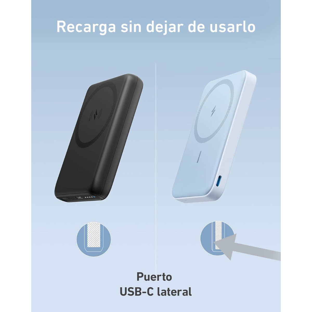 Foto 7 pulgar | Cargador Batería Portátil Anker 622 5000mah Magnético Azul