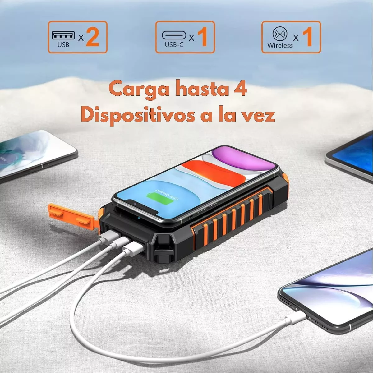 Foto 3 pulgar | Batería Portátil De Carga Inalámbrica 20,000mah Eo Safe Imports Esi-16770 Negro