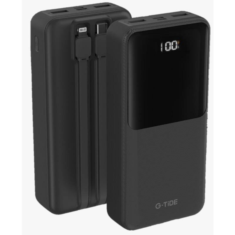 Powerbank G-tide Easy2 20000mah Carga Rápida Usb-c Y Lighting Negro