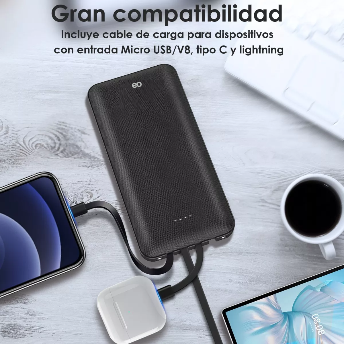 Foto 3 pulgar | Batería Portátil Carga Rápida Eo Safe Imports Esi-5494-1 Negro