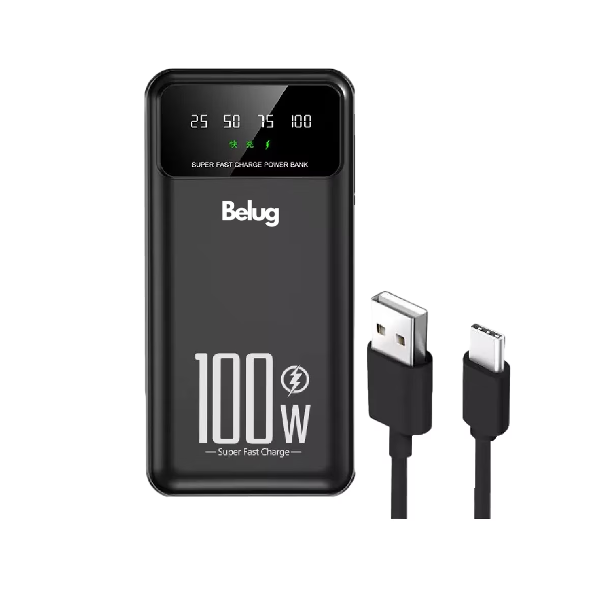 Foto 2 pulgar | Power Bank  Belug 20000mah Batería Externa 20w Carga Rapida Negra