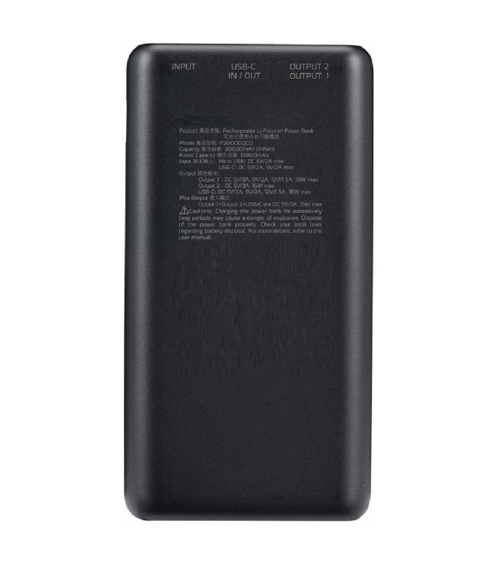 Foto 4 pulgar | Power Bank 20000mah P20000qcd Batería Portátil Tipo C, Belug  Negro