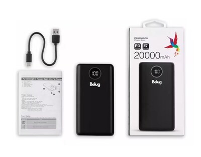 Foto 4 | Power Bank 20000mah P20000qcd Batería Portátil Tipo C, Belug Negro