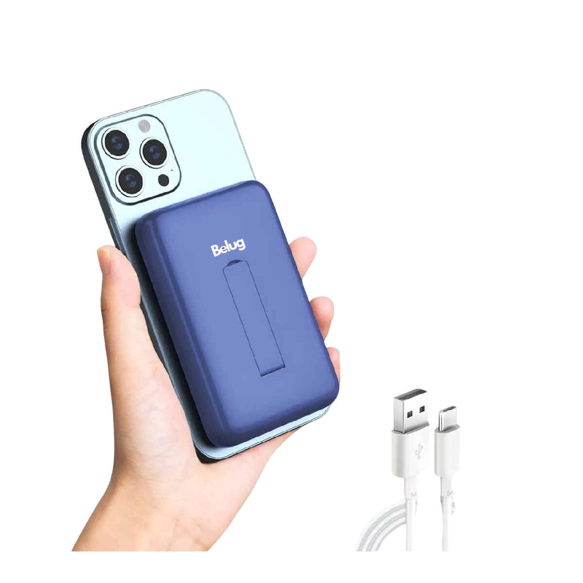 Foto 3 pulgar | Power Bank Inalámbrico Magnético Belug  10000mah Azul