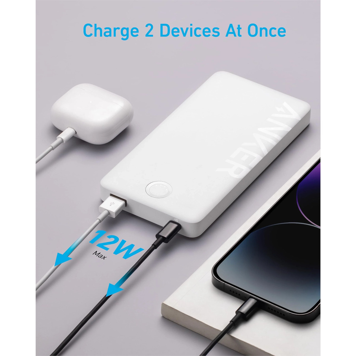 Foto 6 | Powerbank Anker 10,000mah Carga Rápida Bidireccional Violeta