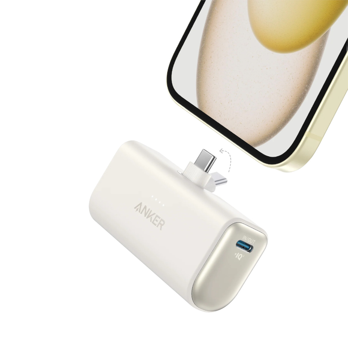 Foto 3 pulgar | Power Bank Nano USB-C Plegable Anker 5000 mAh 22.5W Blanco