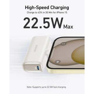 Foto 3 | Power Bank Nano USB-C Plegable Anker 5000 mAh 22.5W Blanco