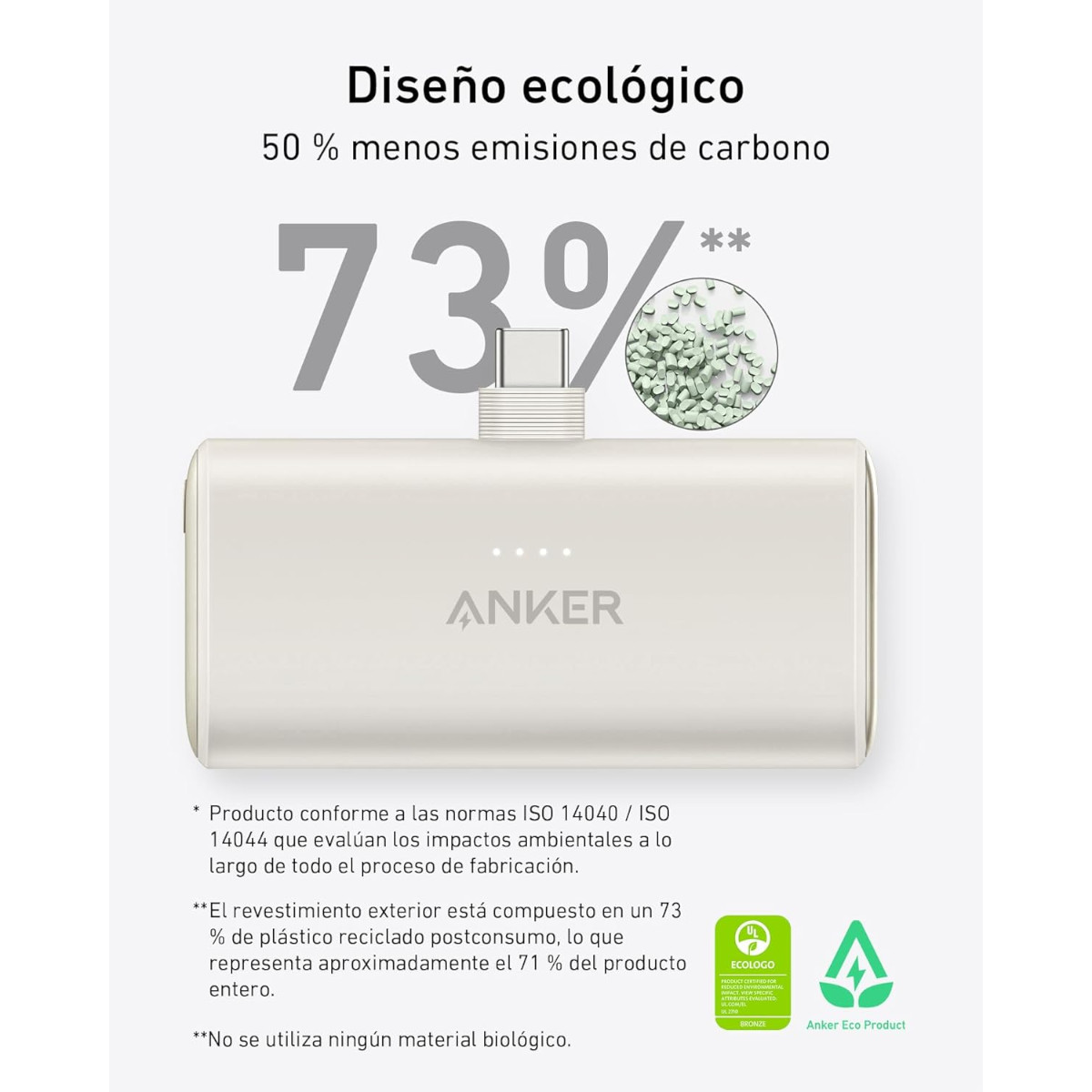 Foto 6 pulgar | Power Bank Nano USB-C Plegable Anker 5000 mAh 22.5W Blanco