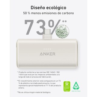 Foto 5 | Power Bank Nano USB-C Plegable Anker 5000 mAh 22.5W Blanco