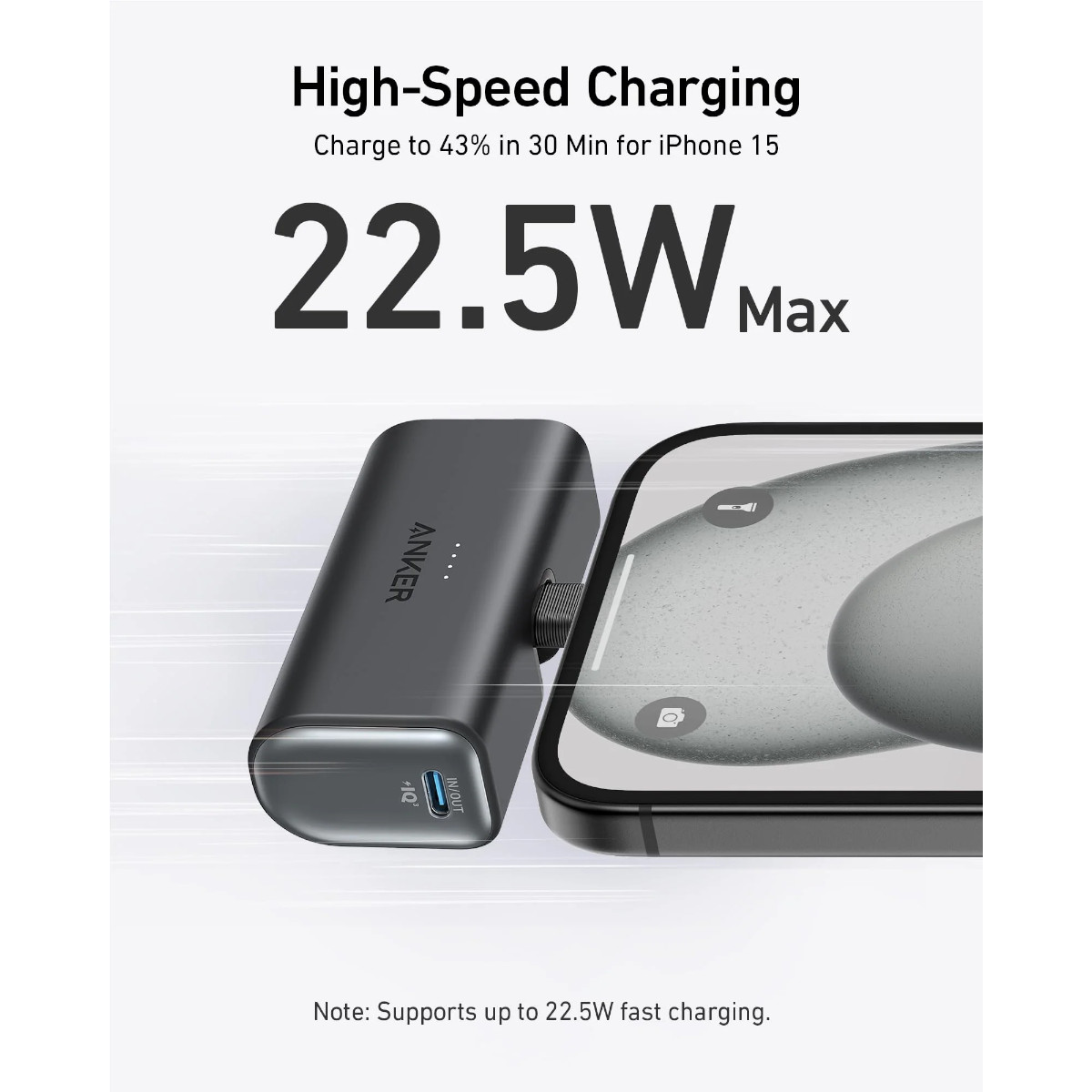 Foto 4 pulgar | Power Bank Nano USB-C Plegable Anker 5000 mAh 22.5 W Negro