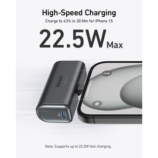 Foto 3 | Power Bank Nano USB-C Plegable Anker 5000 mAh 22.5 W Negro