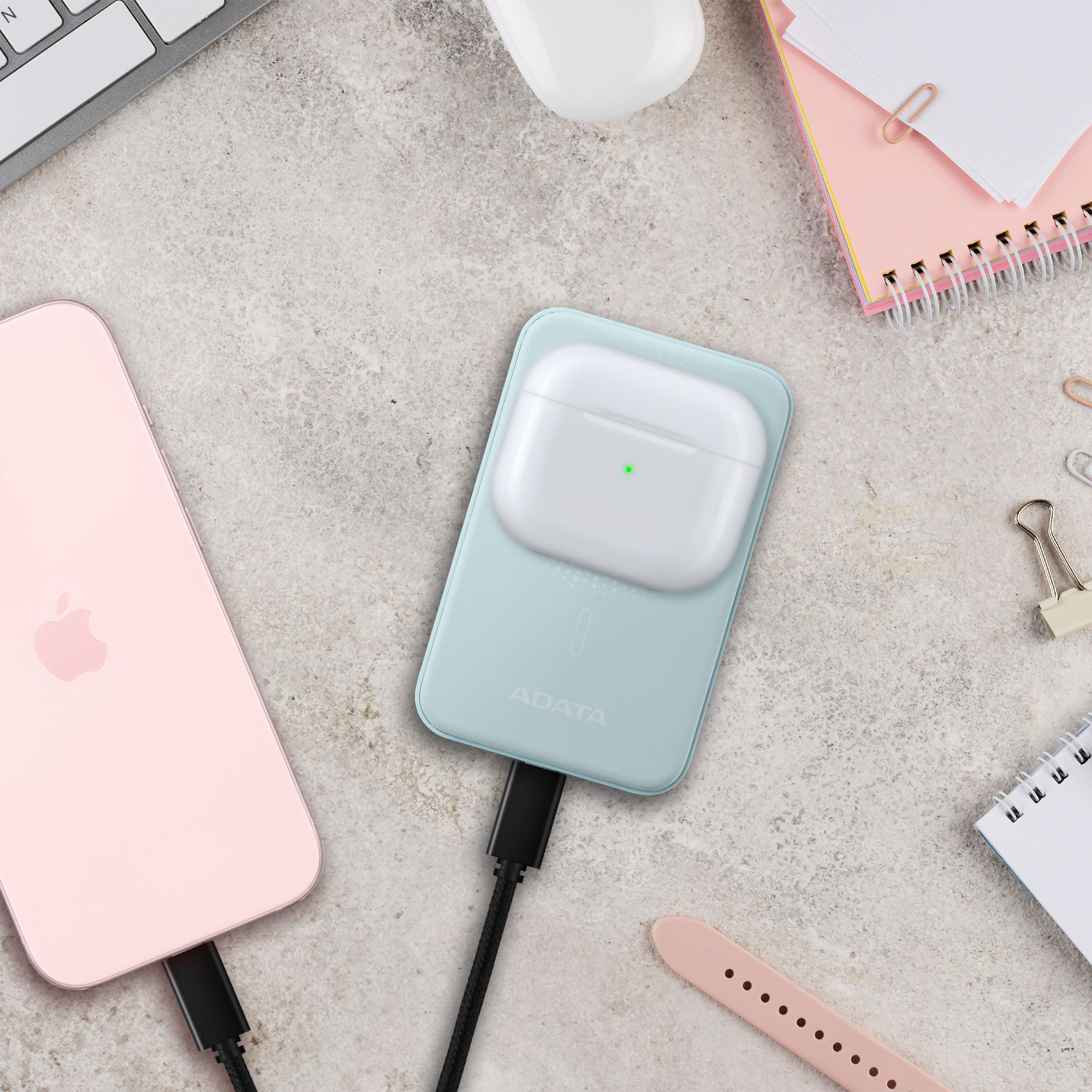Foto 8 pulgar | Batería Portátil Adata R050 De 5,000 Mah, Inalámbrica, Usb-c, Azul