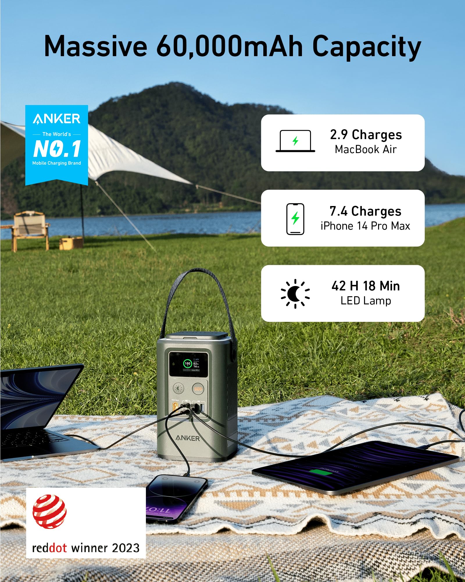 Foto 3 pulgar | Central Eléctrica Power Bank Anker De 60 000 Mah Y 87 W Con Panel Solar - Venta Internacional.