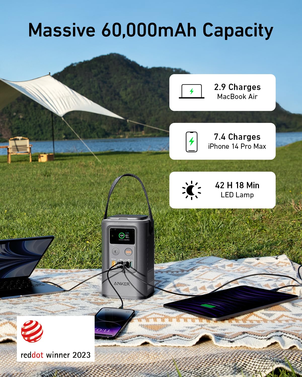 Foto 3 pulgar | Central Eléctrica Power Bank Anker De 60 000 Mah Y 87 W Con Panel Solar - Venta Internacional.