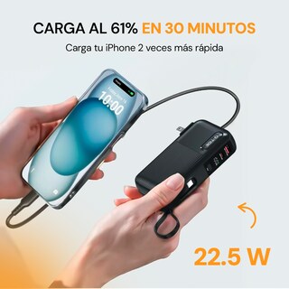 Foto 5 | Bateria Portatil Powerbank Traveler 1 Ideal Para Viajes Carga Rápida Con 3 Cables Integrados