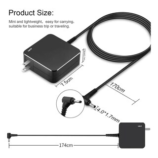 Foto 5 | Para Cargadores Para Laptops 4.0x1.7 20v-3.25a(65w) Lab.g Negro