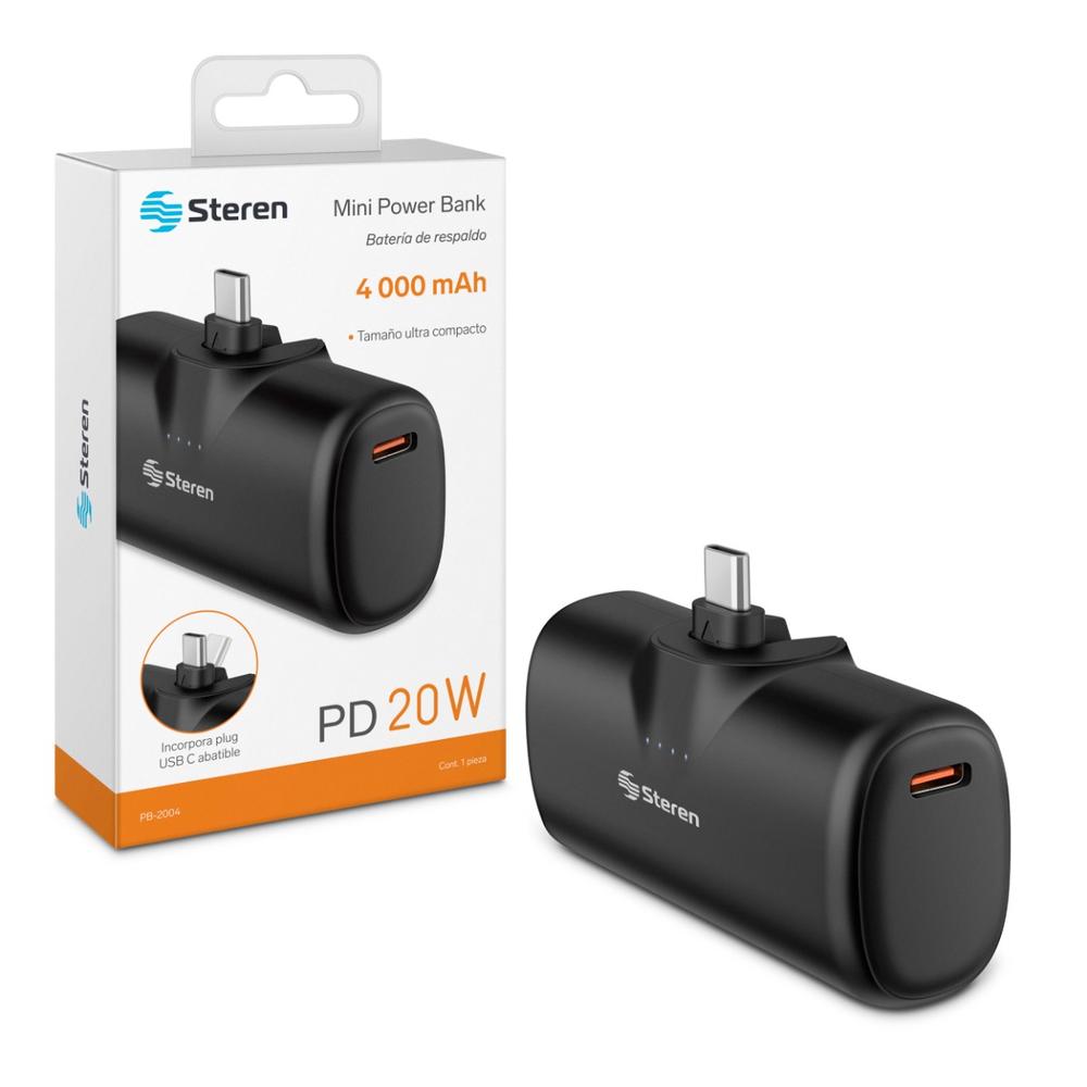 Foto 3 pulgar | Mini Power Bank De 4 000 Mah Pd 20 W Con 1 Salida Usb C Y Plug Usb C Abatible