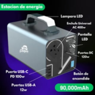 Foto 2 | Estación De Energia Portátil Powerbank 90 000mah 400w 288wh Gris Oscuro