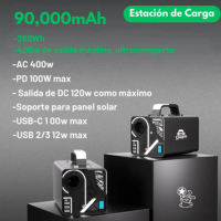Foto 5 | Estación De Energia Portátil Powerbank 90 000mah 400w 288wh Gris Oscuro