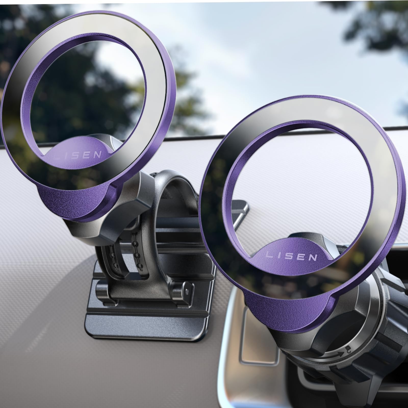 Foto 1 | Soporte Magnético Para Coche Lisen Para Iphone 12-16 Con Magsafe Purple - Venta Internacional.
