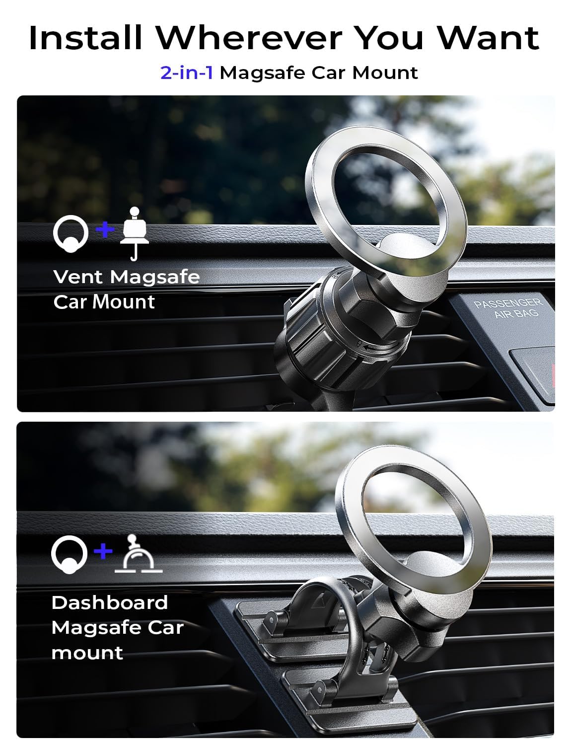 Foto 2 | Soporte Magnético Para Coche Lisen Para Iphone 12-16 Con Magsafe Purple - Venta Internacional.