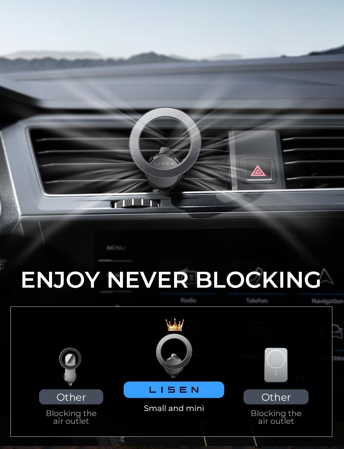 Foto 8 pulgar | Soporte Magnético Para Coche Lisen Para Iphone 12-16 Con Magsafe Purple - Venta Internacional.