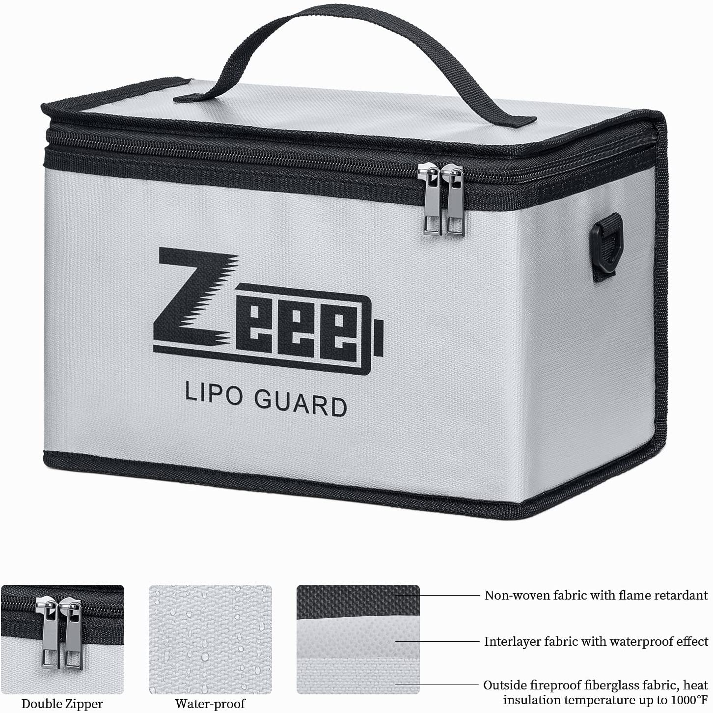 Foto 5 pulgar | Bolsa De Seguridad Ignífuga Zeee Lipo De Gran Capacidad De 10 Celdas - Venta Internacional.