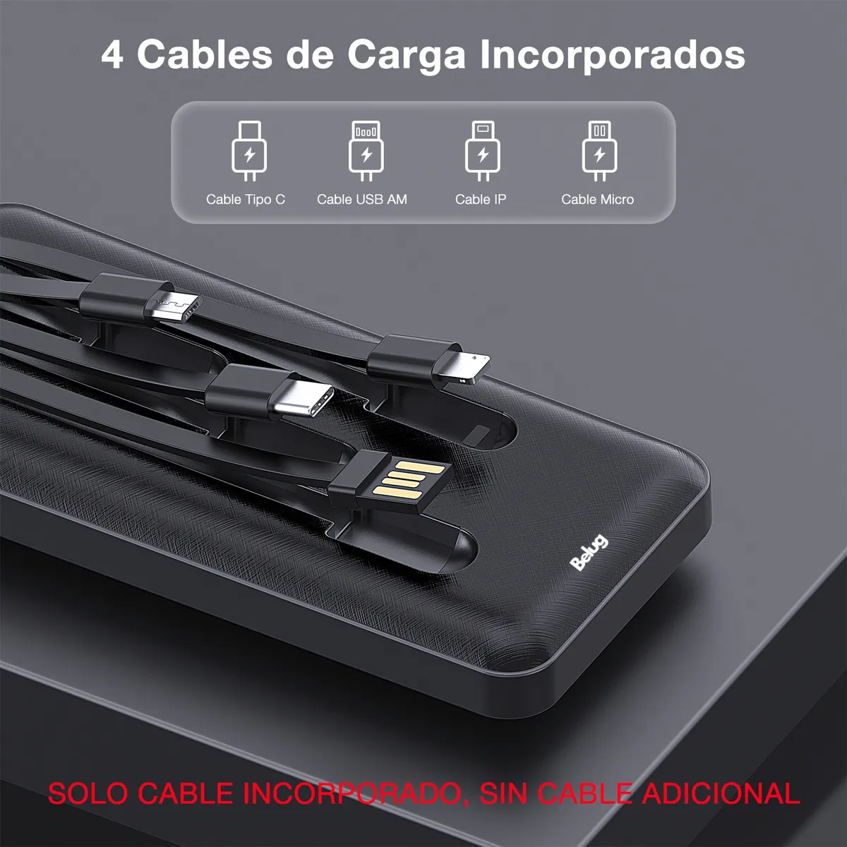 Foto 3 pulgar | Bateria Portatil  Belug Carga Rapida Ideal Para Camping Negro