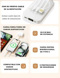 Foto 2 | Xtellar Power Bank Magnético 10000 Mah De Alta Capacidad Y Carga Rápida