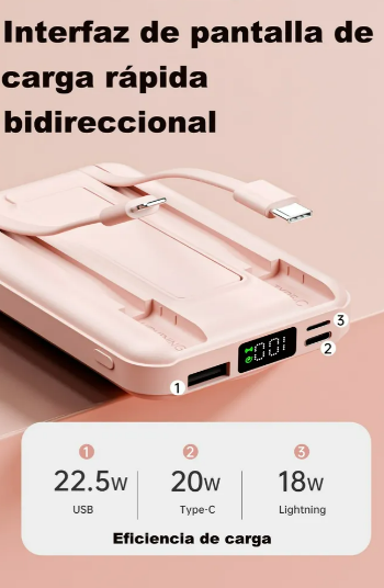 Foto 5 pulgar | Xtellar Mobile Power Con Carga Inalámbrica Magnética Y Soporte Multifuncional De 10000 Mah
