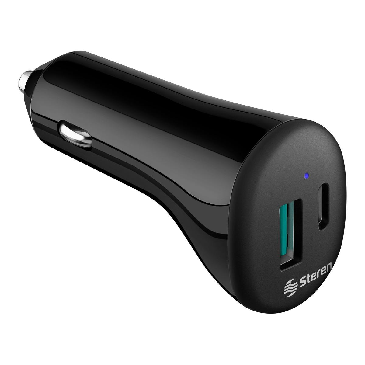 Foto 2 pulgar | Cargador Steren Usb-usb C color Negro de 36 w Qc/power Delivery para Auto