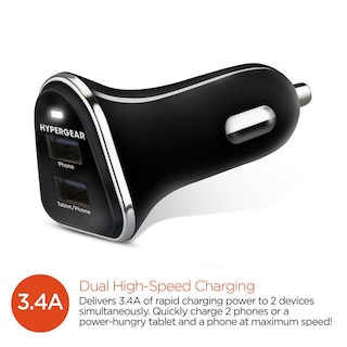 Foto 3 | Cargador Dual para Automóvil HyperGear 14245 color Negro 3.4a