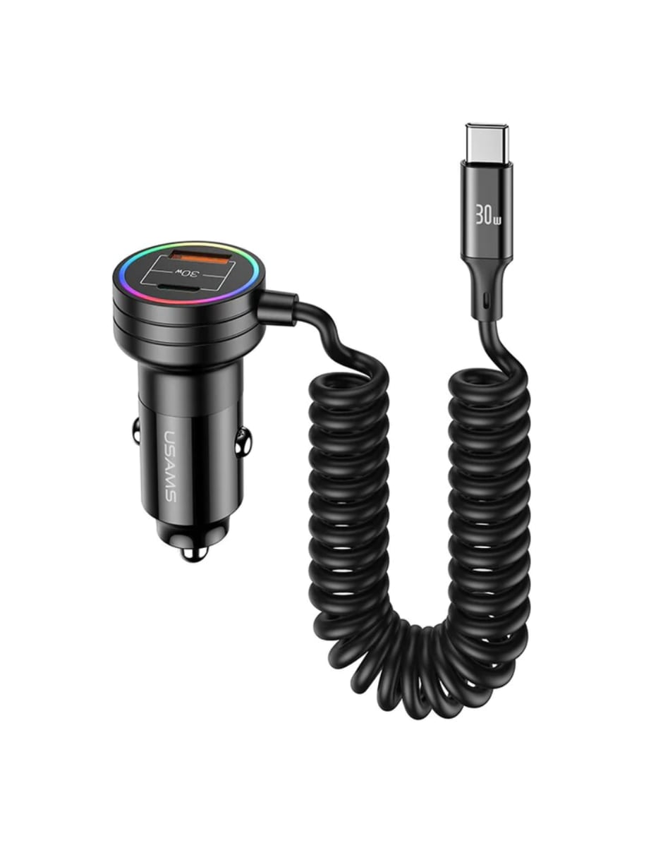Cargador de Auto 60w Usams Usb A/c con Cable Tipo C $373