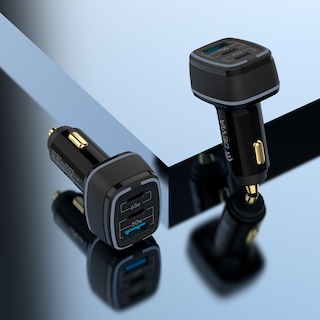 Foto 3 | Cargador de Auto Devia Carga Rápida 115 W USB + 2T-C Negro