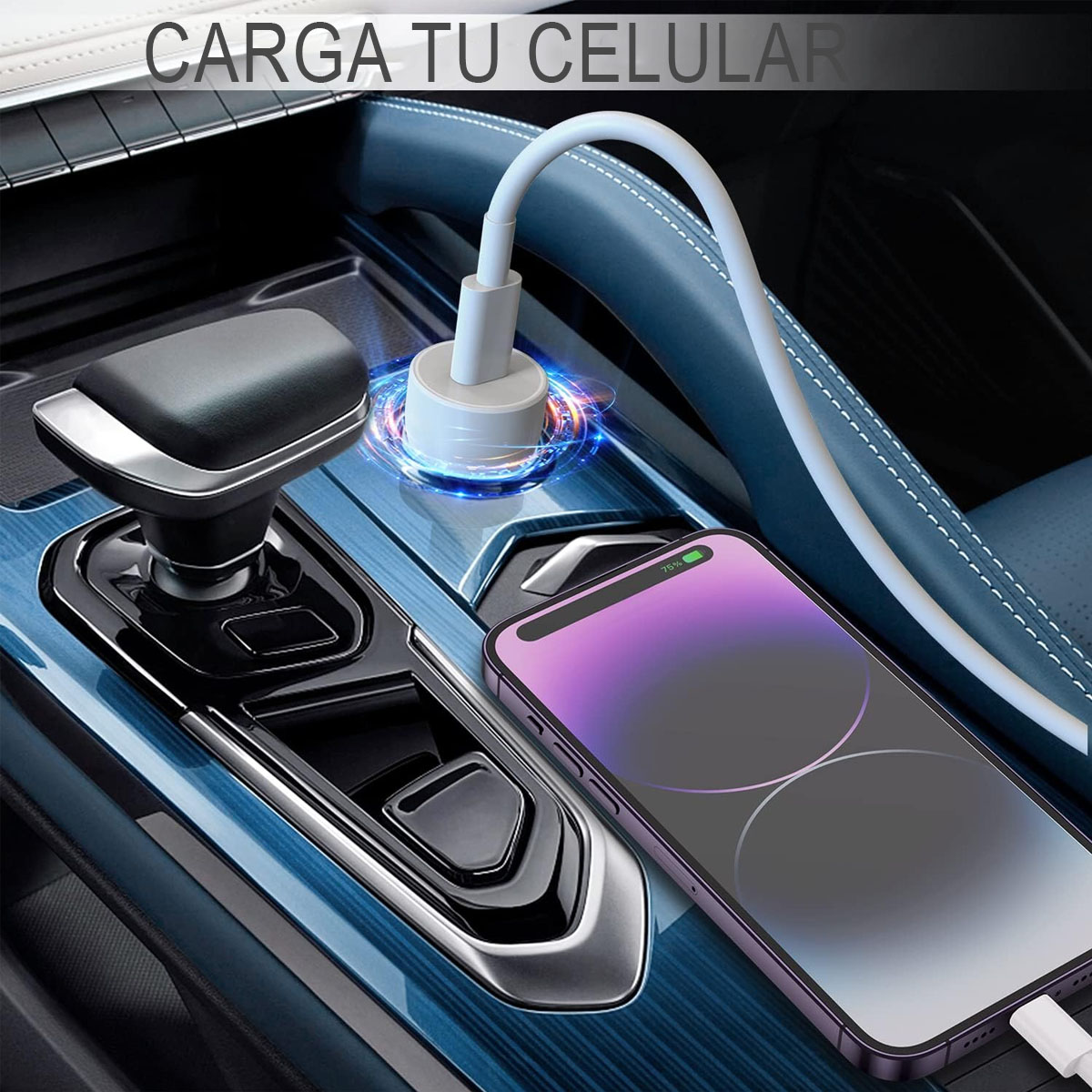 Foto 4 pulgar | Adaptador de Cargador para Auto 20w Carga Rapida Tipo C