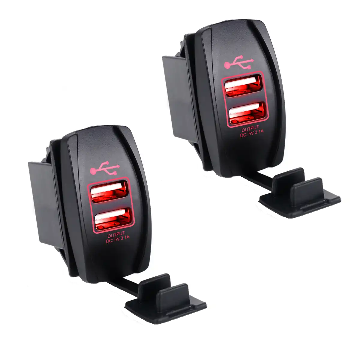 Foto 2 pulgar | Cargador Iluminado con Doble Puerto USB 3.1a 12v-24v para Auto Eo Safe Imports Esi-10770 Negro