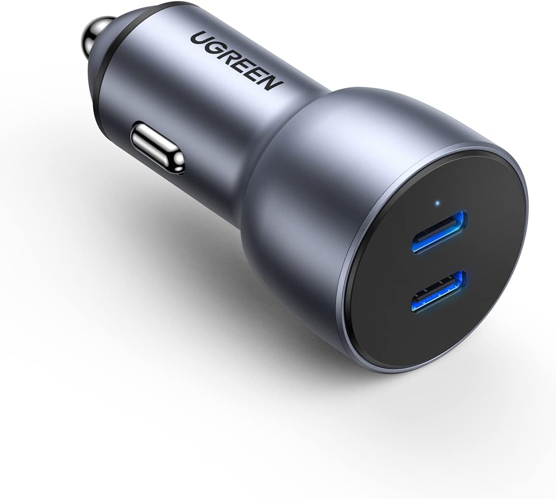 Cargador de Celular para Auto Ugreen 40w Doble USB-C Carga Rápida Pd 3.0