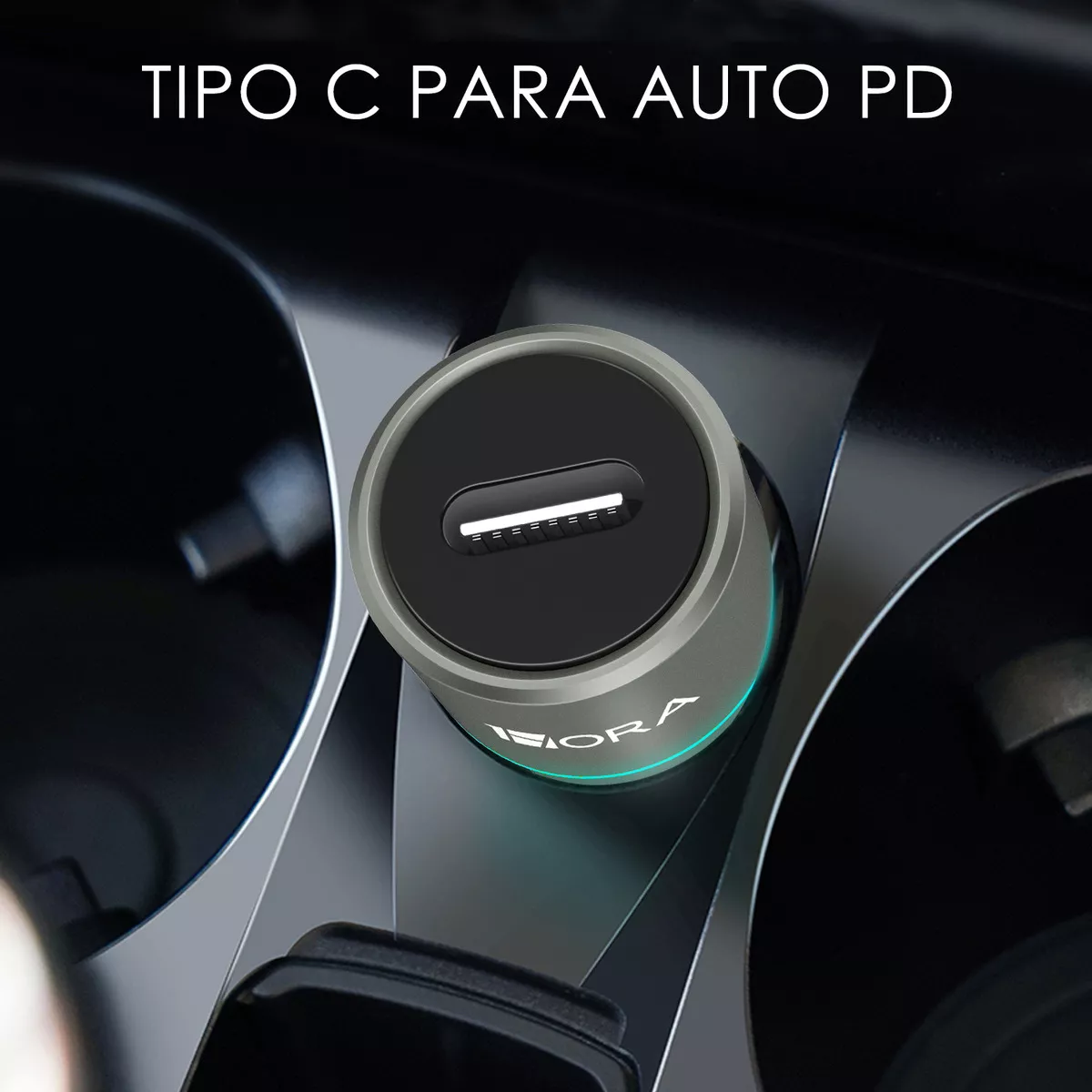 Foto 4 pulgar | Turbo Cargador de Celular para Auto Eo Safe Imports ESI-11232 Plata Tipo C Combo PD 20w