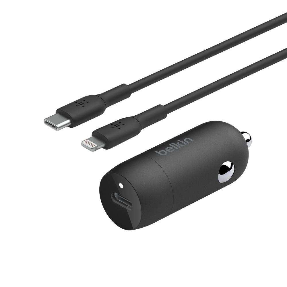 Foto 2 pulgar | Cargador de Coche Belkin 30w USB-C más Cable USB-C A Lighnining