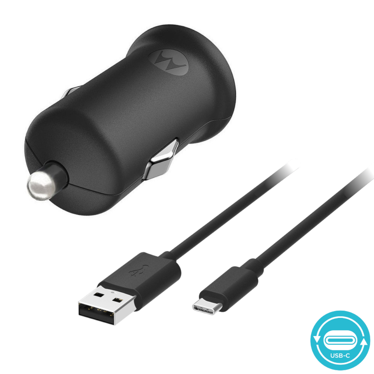 Cargador de Auto Motorola Salida Usb 18w Incluye Cable Tipo C