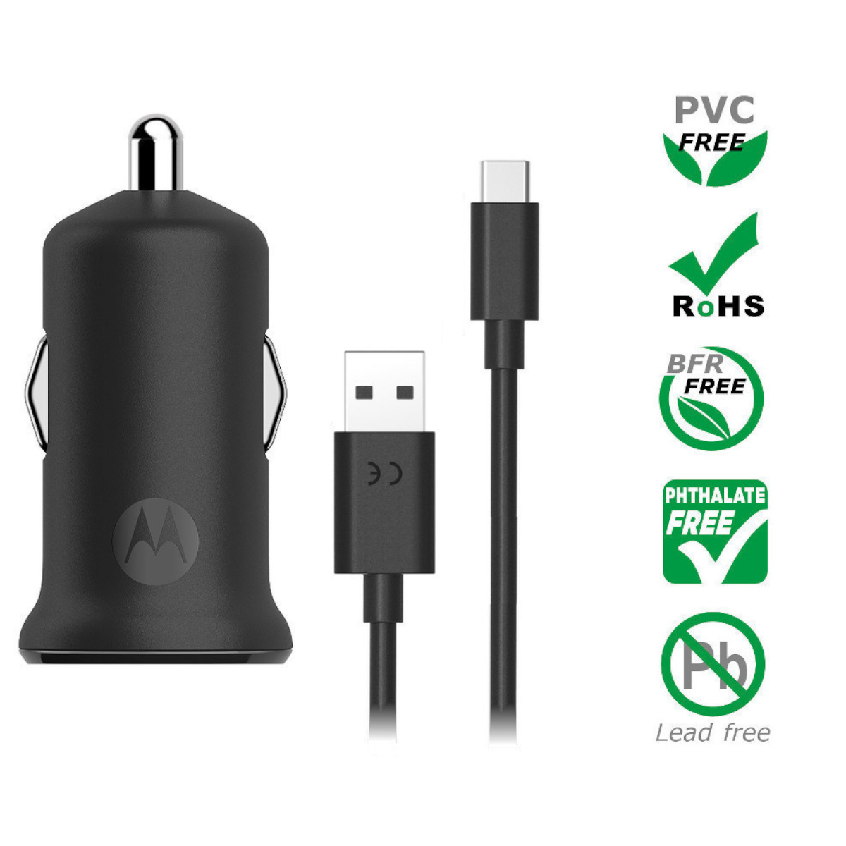 Foto 4 pulgar | Cargador de Auto Motorola Salida Usb 18w Incluye Cable Tipo C