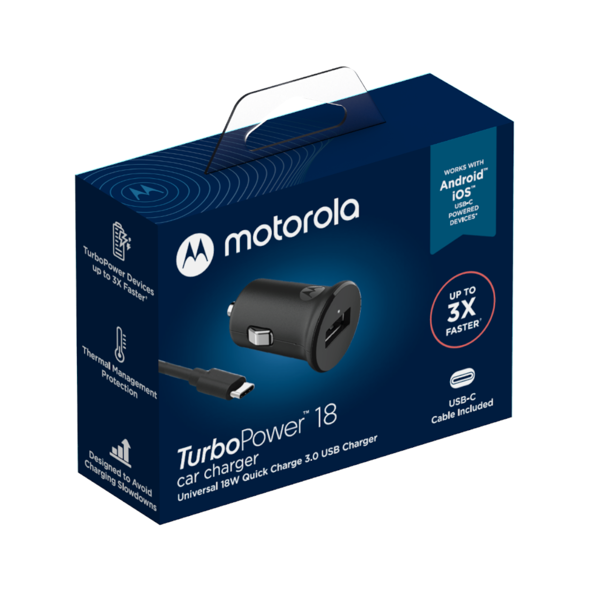 Foto 6 pulgar | Cargador de Auto Motorola Salida Usb 18w Incluye Cable Tipo C