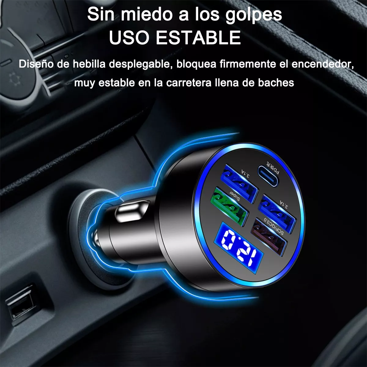 Foto 3 pulgar | Cargador Para Auto 150w Tipo C Carga Rápida Eo Safe Imports Esi-12616 Negro