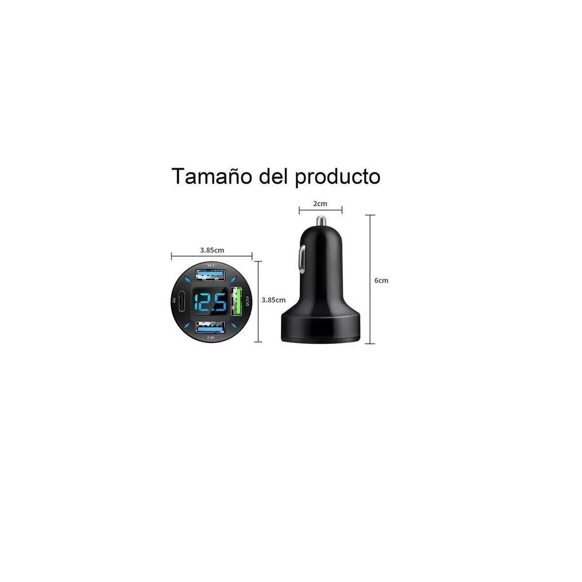 Foto 4 pulgar | Cargador Para Auto 62w Tipo C Carga Rápida Eo Safe Imports Esi-12614 Negro