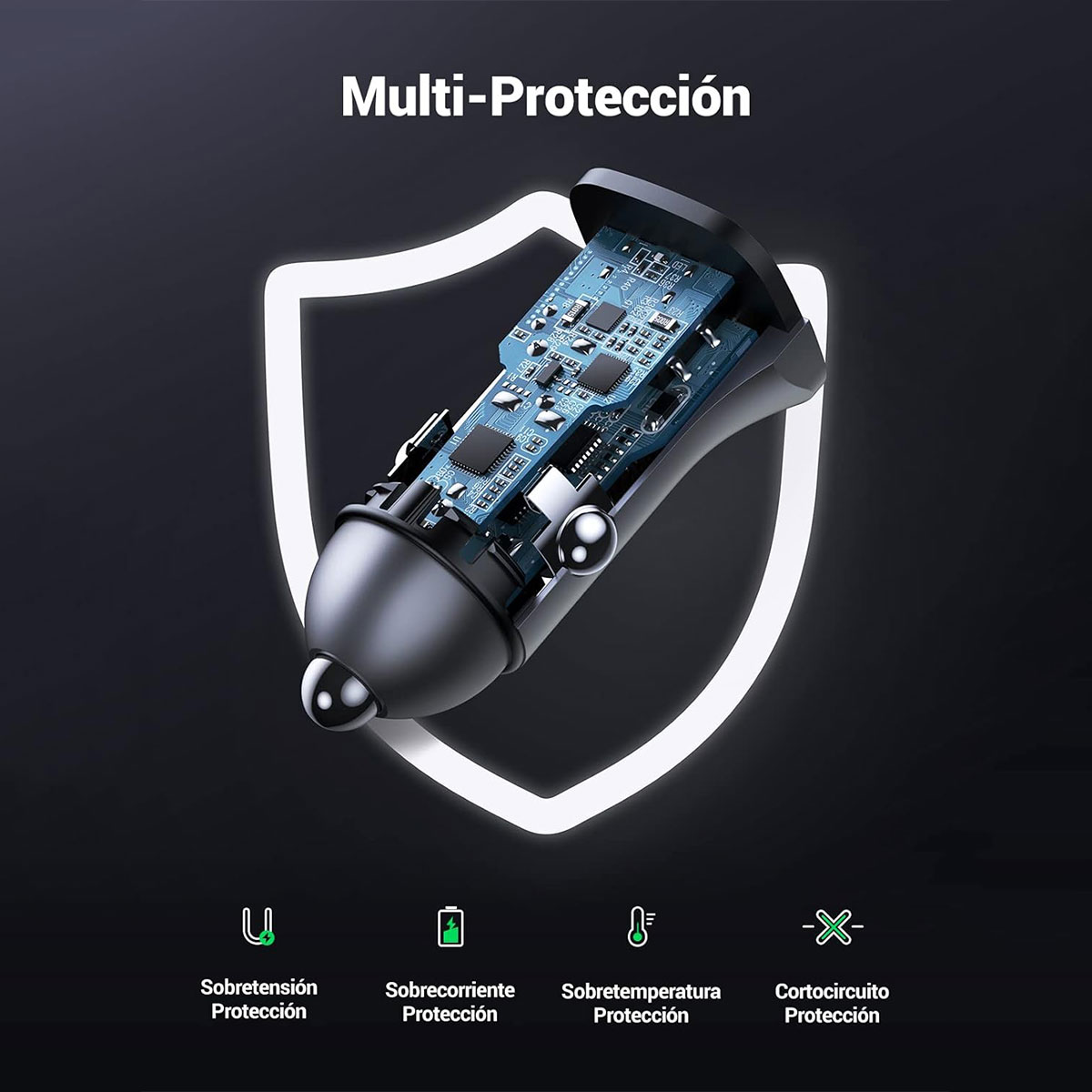 Foto 7 pulgar | Cargador De Auto Dual 30w Ugreen 40858 Usb-c + Usb-a De Carga Rápida