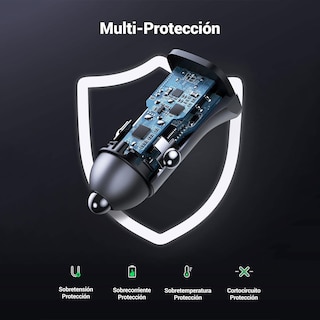 Foto 6 | Cargador De Auto Dual 30w Ugreen 40858 Usb-c + Usb-a De Carga Rápida