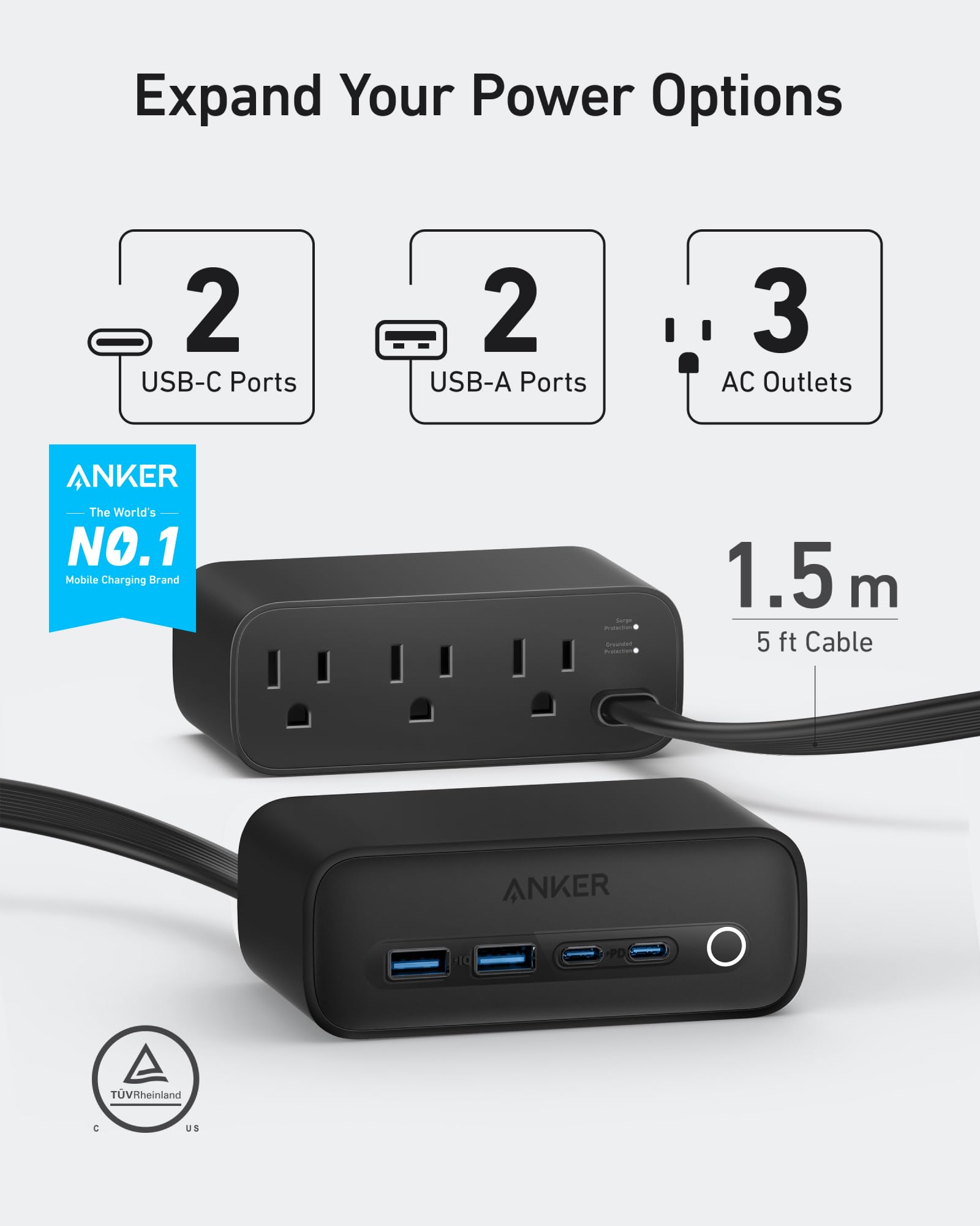 Foto 3 pulgar | Estación de Carga Anker 525 7 wn 1 Usb C Negro - Venta Internacional